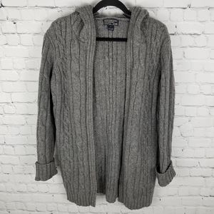 WHO A. U. | cable knit hooded open cardigan